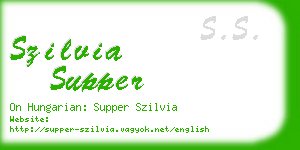 szilvia supper business card